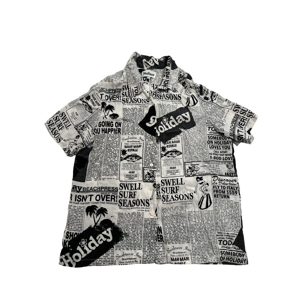 Emma Mulholland on Holiday Good News Pyjama Shirt in Black